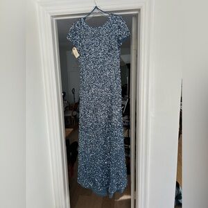 Adrianna Papell Women's Short-Sleeve All Over Sequin Gown